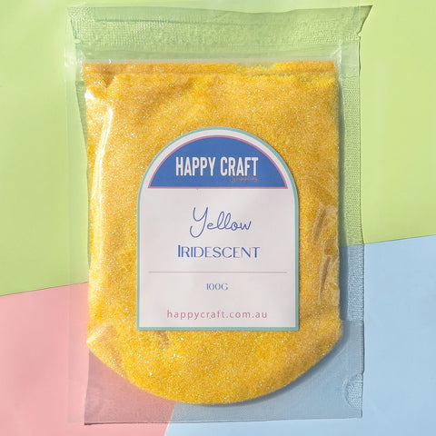 Happy Craft Glitter Fine Iridescent 100g Yellow