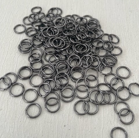 Gunmetal Black Colour Metal Alloy Jump Ring Approximately 200 Pieces Various Sizes