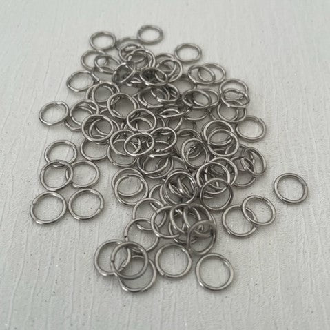 Platinum Silver Colour Metal Alloy Jump Ring Approximately 200 Pieces Various Sizes