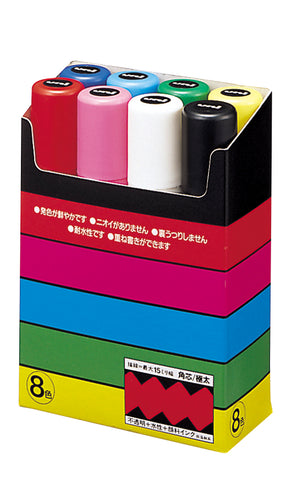 Posca Paint Marker PC-17K 15mm Chisel Tip 8 Piece Pack