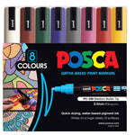 Posca Paint Marker PC-5M 1.8-2.5mm Bullet Tip 8 Piece Pack Heritage Colours