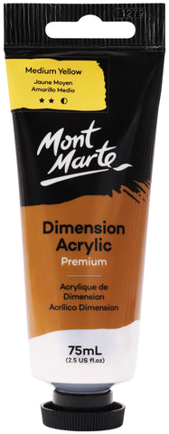 Mont Marte Premium Heavy Body Dimension Acrylic Paint 75ml Medium Yellow