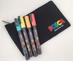 Posca Paint Marker PC-3M 0.9-1.3mm Bullet Tip 4 Piece Pastels Pack With Case
