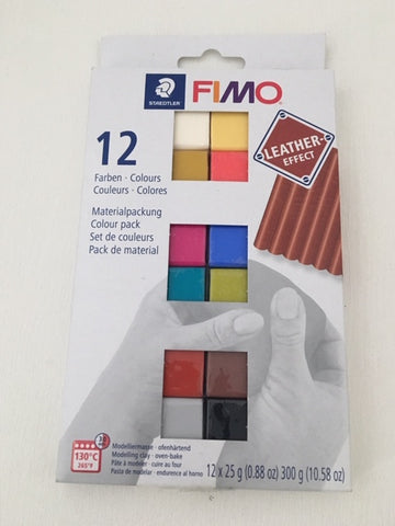 FIMO Effect Leather Block Pack 300g 12 x 25g