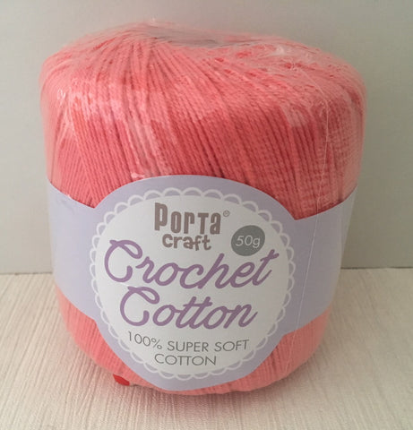 Portacraft 100% Crochet Cotton Super Soft 50G Dusty Pink (Approx. 145M)
