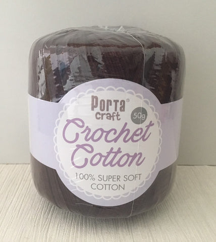 Portacraft 100% Crochet Cotton Super Soft 50G Chocolate (Approx. 145M)
