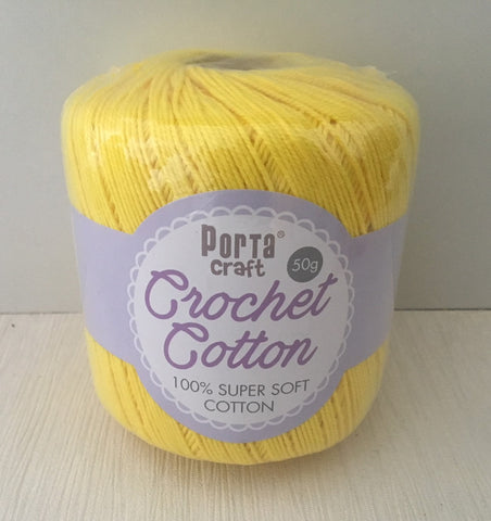 Portacraft 100% Crochet Cotton Super Soft 50G Daffodil (Approx. 145M)