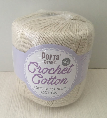 Portacraft 100% Crochet Cotton Super Soft 50G Eggnog (Approx. 145M)