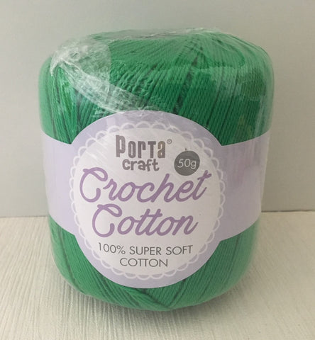 Portacraft 100% Crochet Cotton Super Soft 50G Emerald (Approx. 145M)