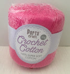 Portacraft 100% Crochet Cotton Super Soft 50G Fuschia (Approx. 145M)