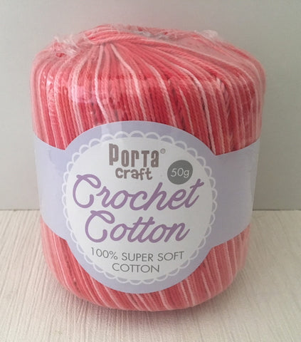 Portacraft 100% Crochet Cotton Super Soft 50G Multi Berries (Approx. 145M)
