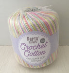 Portacraft 100% Crochet Cotton Super Soft 50G Multi Marshmallow (Approx. 145M)