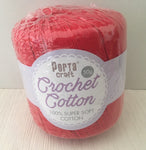 Portacraft 100% Crochet Cotton Super Soft 50G Post Box Red (Approx. 145M)