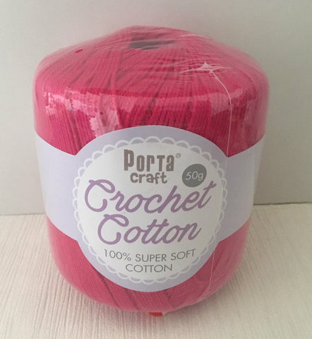 Portacraft 100% Crochet Cotton Super Soft 50G Rose Pink (Approx. 145M)