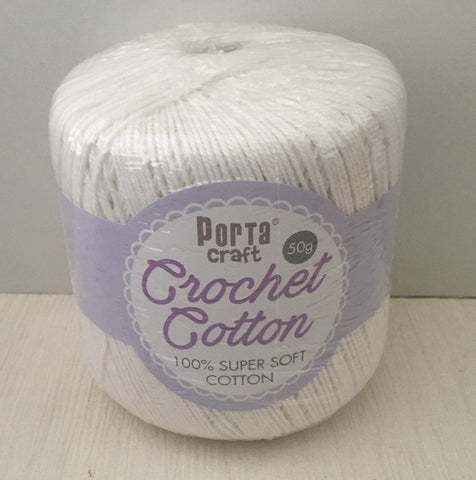 Portacraft 100% Crochet Cotton Super Soft 50G White (Approx. 145M)