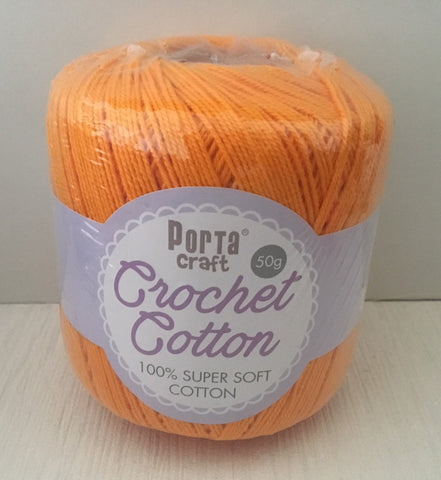 Portacraft 100% Crochet Cotton Super Soft 50G Saffron (Approx. 145M)