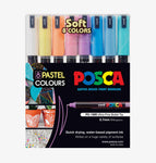 Posca Paint Marker PC-1MR 0.7mm Pin Type Tip 8 Colour Pastel Pack