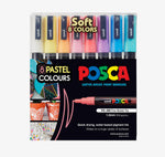 Posca Paint Marker PC-3M 0.9-1.3mm Bullet Tip Pastel 8 Piece Pack