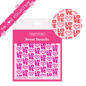 Sweet Sticks Embossing Stencil Hearts Love Stitches