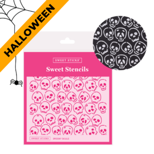 Sweet Sticks Embossing Stencil Spooky Skulls