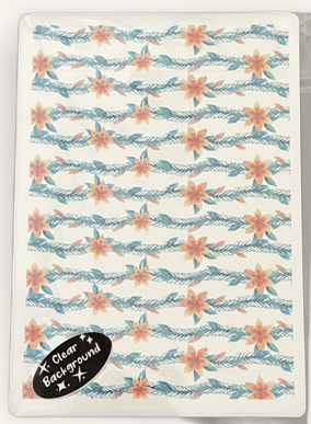 Coral Cockatoo Water Transfer Clear Decal - Watercolour Blue Vines and Golden Flowers