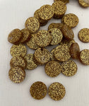 Laser Cut 2 sided Glitter Gold Acrylic Circle 16mm 1 Tag Hole Pair