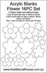 Mold Making Acrylic Blanks - 16PC Five Petal Flower