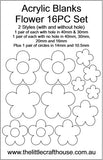 Mold Making Acrylic Blanks - 16PC Five Petal Flower