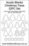 Mold Making Acrylic Blanks - 22PC Christmas Trees and Stars