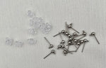 20PC 4mm 304 Stainless Steel Ball Drop Earring Stud Post w/ Premium Rubber Back