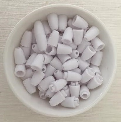 100pairs Breakaway Plastic White Clasps For Silicone Loose Beads