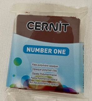 Cernit Polymer Clay Number One Range 56g Block BROWN