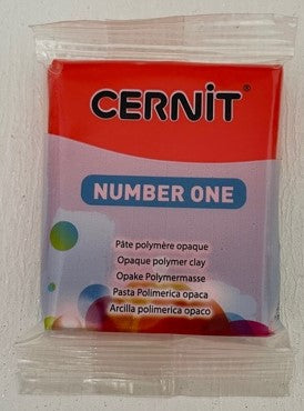 Cernit Polymer Clay Number One Range 56g Block POPPY RED