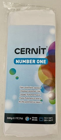 Cernit Polymer Clay Number One Range 500g Block OPAQUE WHITE