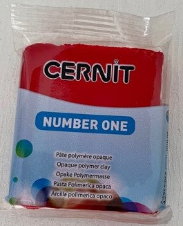 Cernit Polymer Clay Number One Range 56g Block XMAS RED