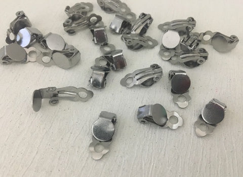304 Stainless Steel Clip-On Earring 8mm Pad
