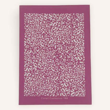 Coral Cockatoo Silk Screen Micro Leopard Print