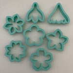 3D Printed Polymer Clay Cutter - Floral #2 7 Piece Set