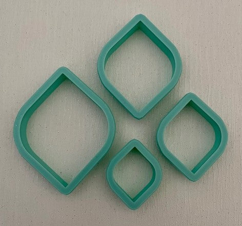 3D Printed Polymer Clay Cutter - Poinsettia Petals 4 Piece Set