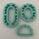 3D Printed Polymer Clay Cutter - Scalloped Oval 3PC Set