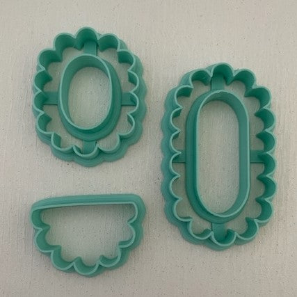 3D Printed Polymer Clay Cutter - Scalloped Oval 3PC Set – Little Craft House