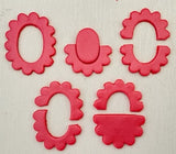 3D Printed Polymer Clay Cutter - Scalloped Oval 3PC Set