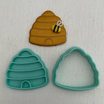 3D Printed Polymer Clay Cutter - 40mm Beehive with Embosser 2PC Set