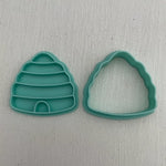 3D Printed Polymer Clay Cutter - 40mm Beehive with Embosser 2PC Set