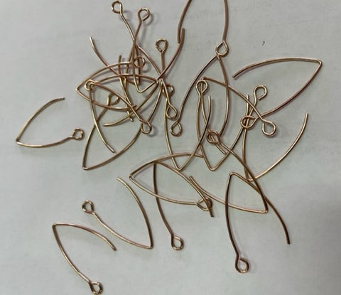 304 Stainless Steel Oval Earring Hook 26mm Rose Golden