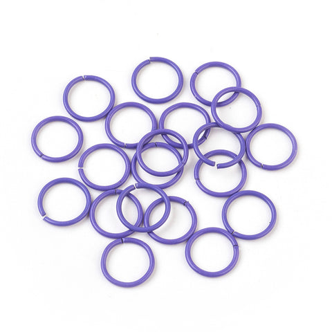 Iron Jump Ring Coloured 10mm Approximately 50 Piece Violet