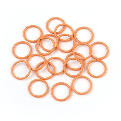 Iron Jump Ring Coloured 10mm Approximately 50 Piece Orange