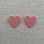 Laser Cut Acrylic Heart Stud 12mm Pair