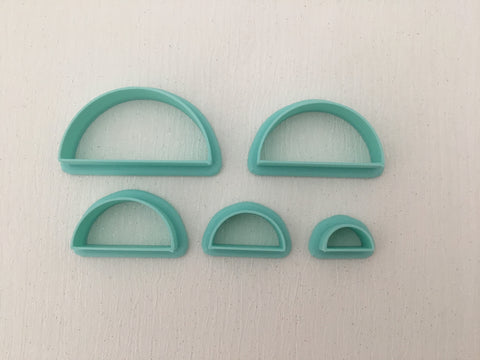 3D Printed Polymer Clay Cutter - Half Circle 5 Piece Set
