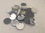 Laser Cut Mirror Silver Acrylic Circle 16mm 1 Tag Hole Pair